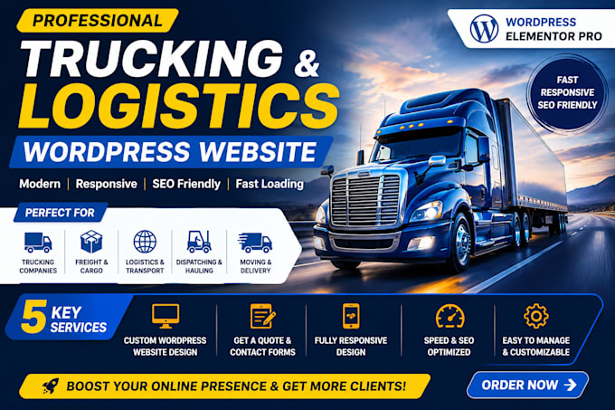 design a logistics trucking transport website with wordpress