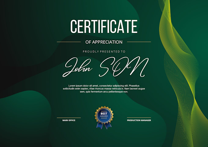 Design awesome certificate award certificate only for you by
