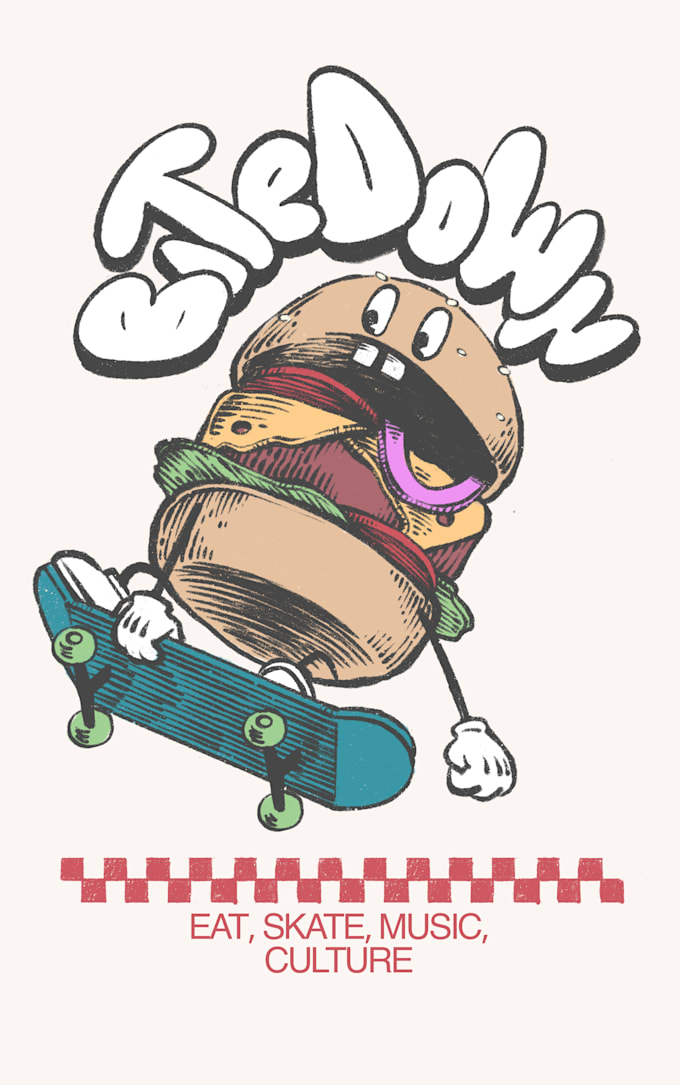 draw cartoon style for t shirt and merchandise