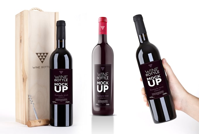Put your label on a 3d wine bottle by Eliisaj | Fiverr