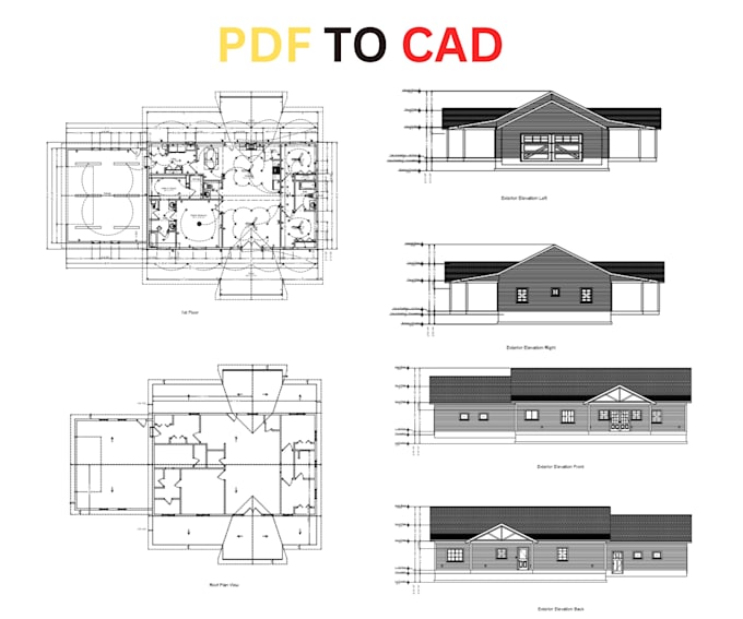 draft 3d floorplans , convert pdf, sketch to autocad