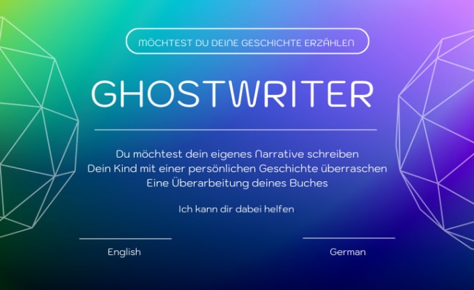 I will ghostwrite ueberarbeite schreibe persoenliche geschichten