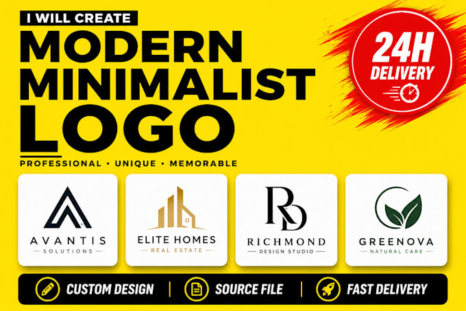 do 3 modern minimalist logo design for your business