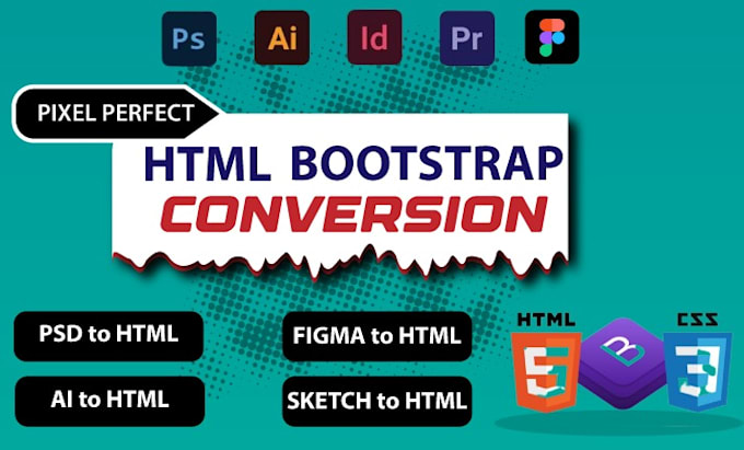 convert  PSD to HTML  figma to html, xd to html bootstrap website
