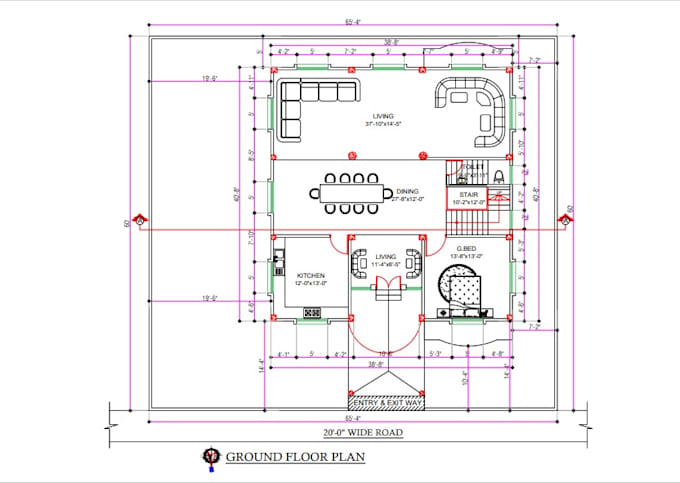 Draw architectural 2d floor plans, elevations, sections in autocad by M ...