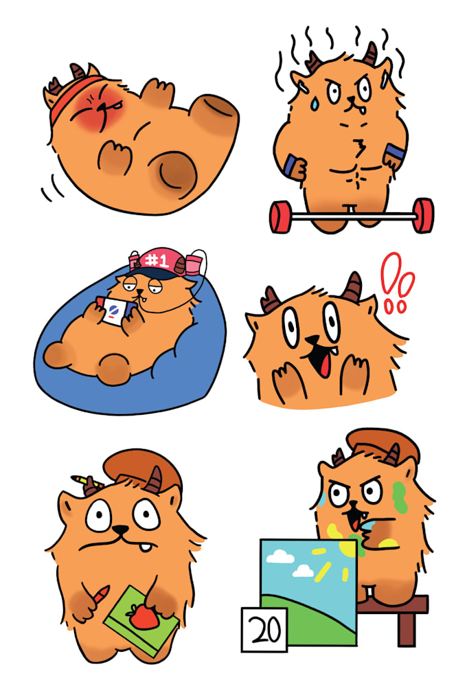 Draw cute sticker designs by Kierlim Fiverr