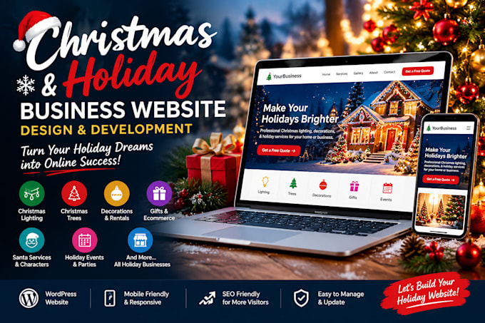 build a modern website for christmas and holiday businesses