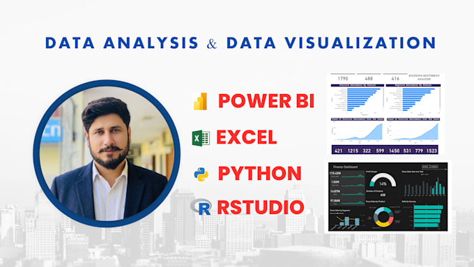 do data analysis and data visualization with rstudio, excel, python and power bi