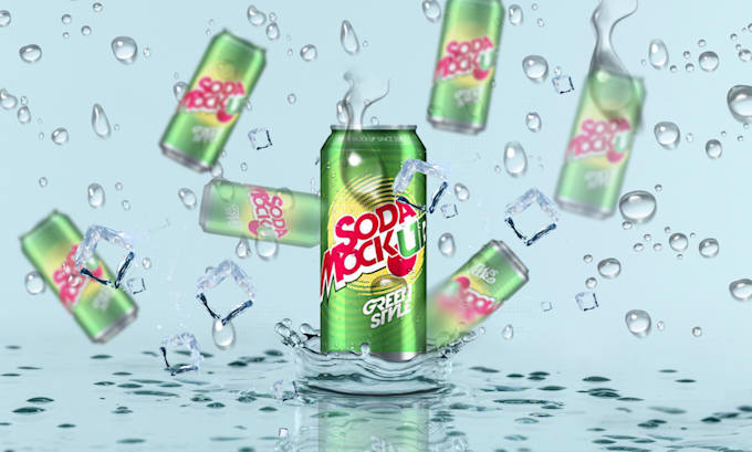 do professional beverage product mockup and design