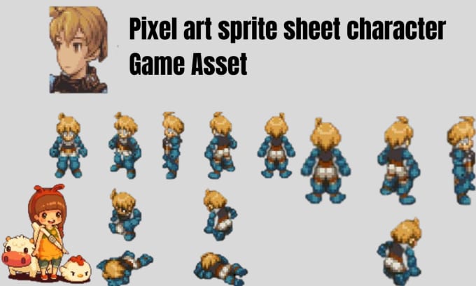 Do 8bit pixel art sprite, sprite sheet character animation for your ...