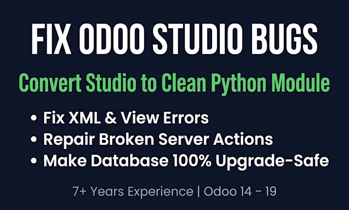 fix and convert odoo studio to python module