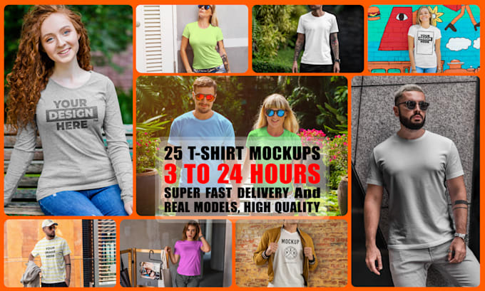 do awesome realistic t shirt mockup within 12 hours