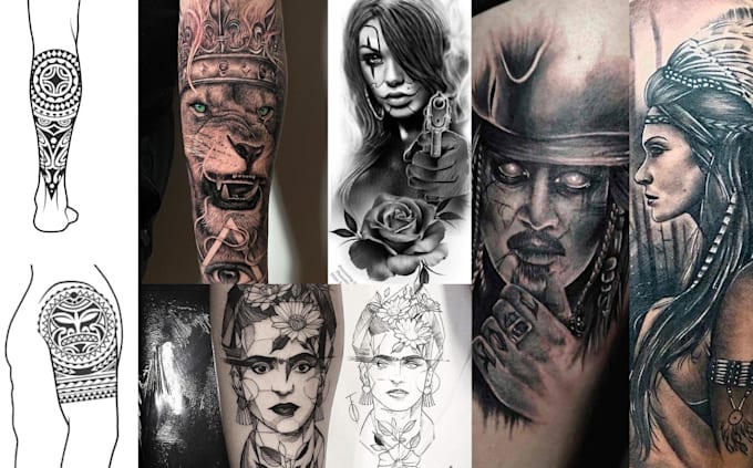 create custom tattoo and full sleeve tattoo design