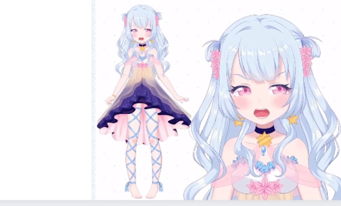 Draw and rig 2d vtuber live2d vtuber facerig for vtubestudio by ...