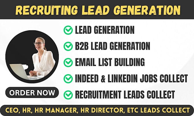 collect recruiting leads,b2b linkedin lead, recruiting valid email, phone number