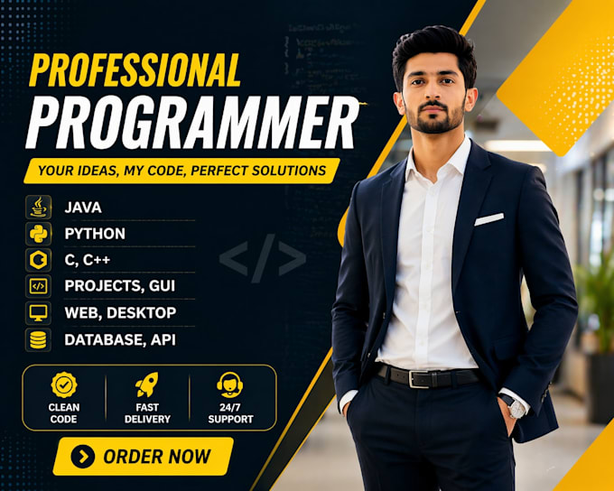 be your programmer in java, c plus plus, python programming projects
