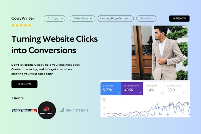 write SEO website content, ad and sales copy as a copywriter