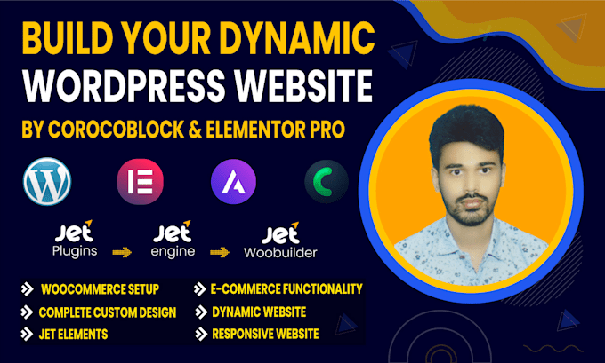 create a wordpress website using crocoblock, elementor pro, and all jet plugins
