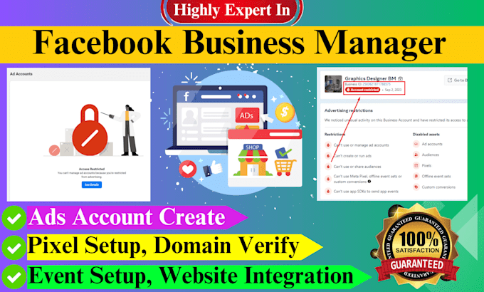 fix up and create fresh facebook manager, ad account
