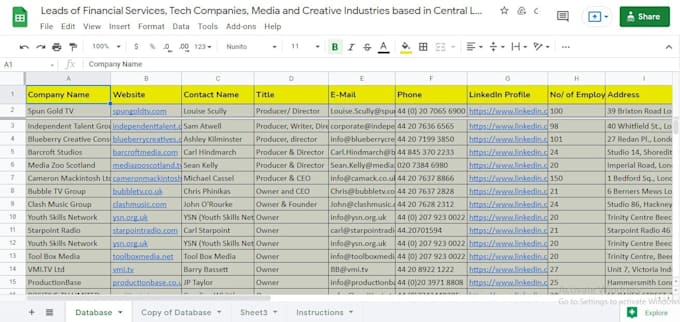 find b2b leads with verified emails, contact numbers, and website data