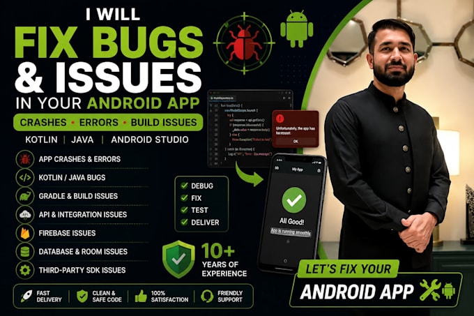 fix bugs and issues in your android app