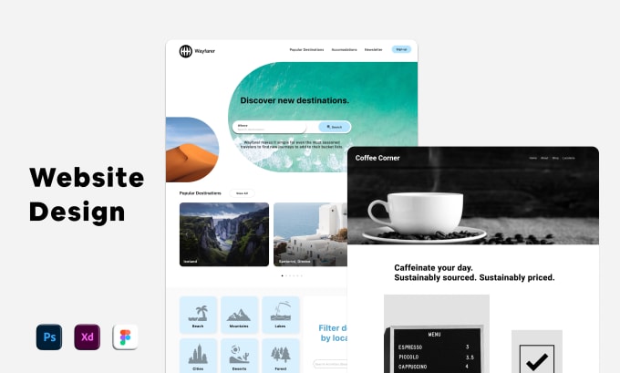 Create a modern website ux ui design in photoshop xd or figma by Create a modern website ux ui design in photoshop xd or figma by