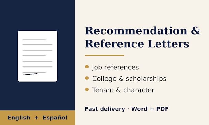 write a recommendation letter in english or spanish