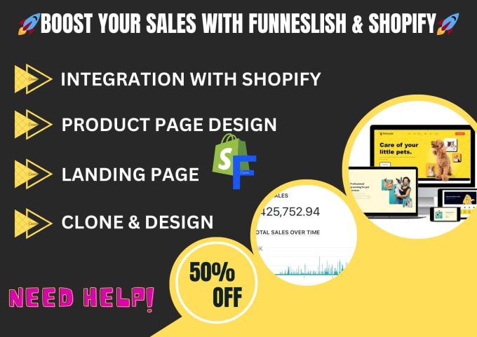 clone and design funnelish product page with shopify
