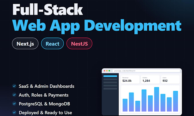 develop a full stack web application using react, next js and node js