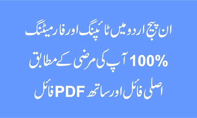 do any type of urdu typing work