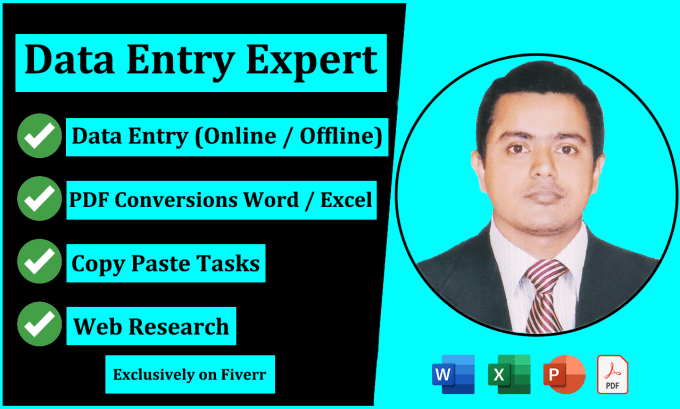 Do typing data entry, data entry, pdf conversion, copy paste by ...
