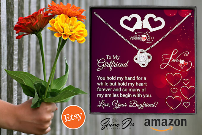 do unique message card design for shineon, etsy, amazon