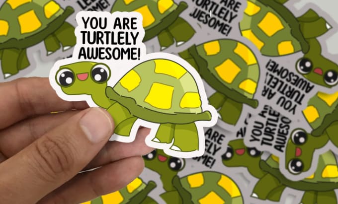 create a cute colorful vector sticker