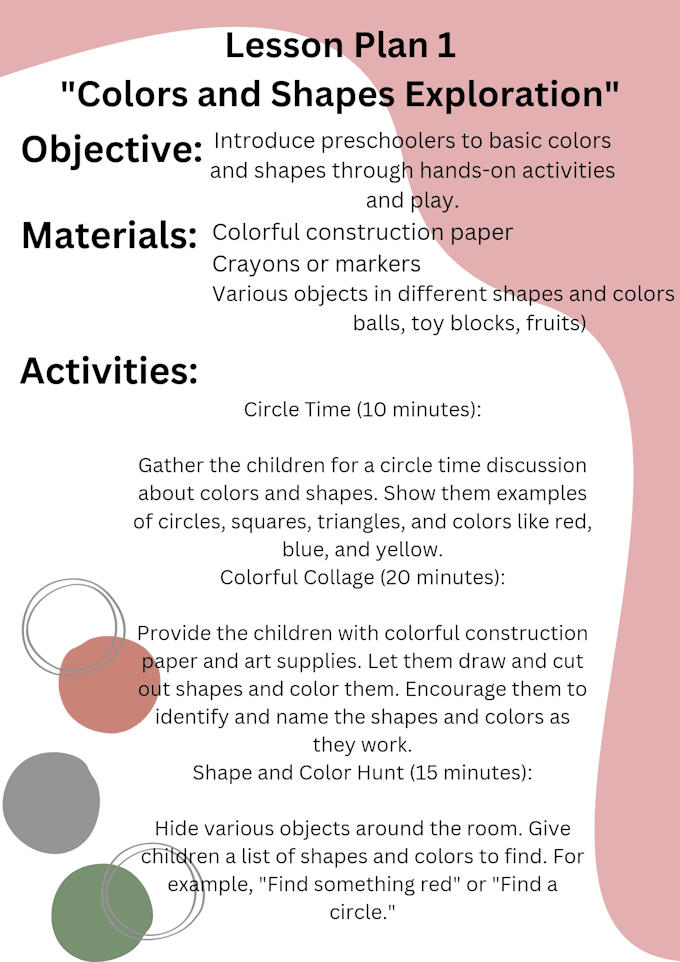 Expert lesson plan creator for all ages by Fatimaahmed2k | Fiverr