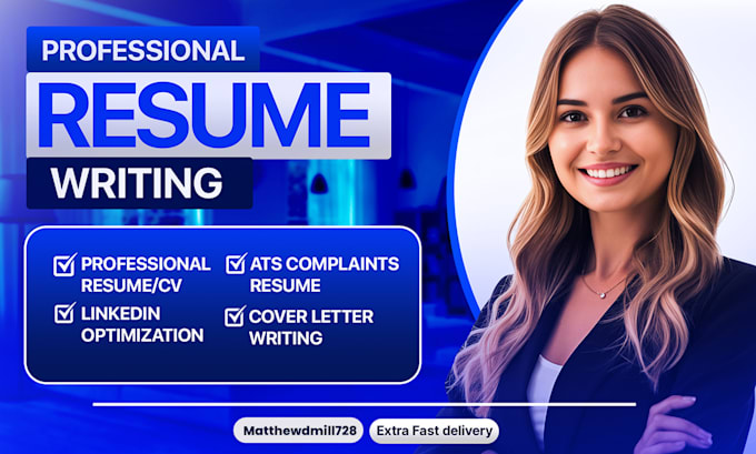 write professional resume, CV, cover letter and linkedin