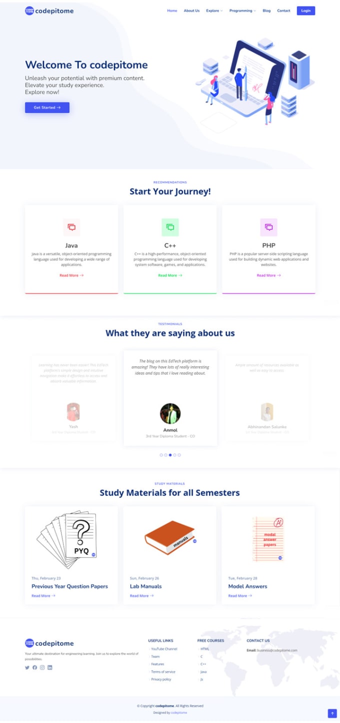 Design a responsive landing page using html css js bootstrap by ...
