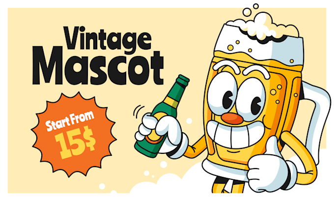 design a vintage retro character mascot for your brand