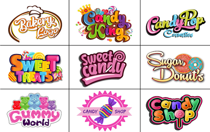 do candy, sweets, bakery, coffee, business, and food logo