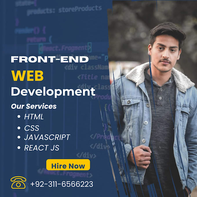 Create front end fusion with html css react js and bootstrap for web ...