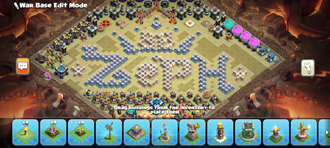 Design your name in clash of clans village using walls by Zainm24 | Fiverr