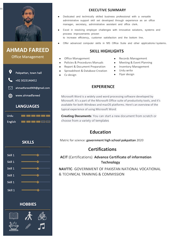 Design professional resume design or modern cv template by Ahmad6626