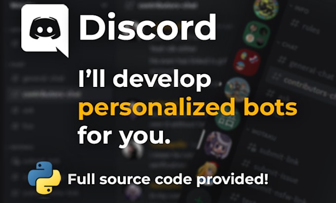 Create a personalized discord bot by Mycomfylife | Fiverr