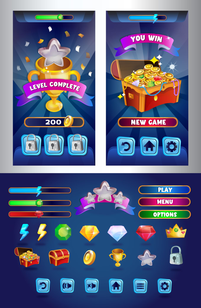 Do creative 2d game graphics and game ui design by Esra_oz | Fiverr