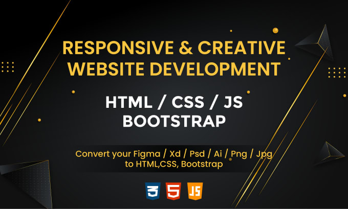 Convert psd, ai, and xd using html css responsive website with ...