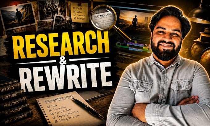 research and rewrite documentary youtube scripts