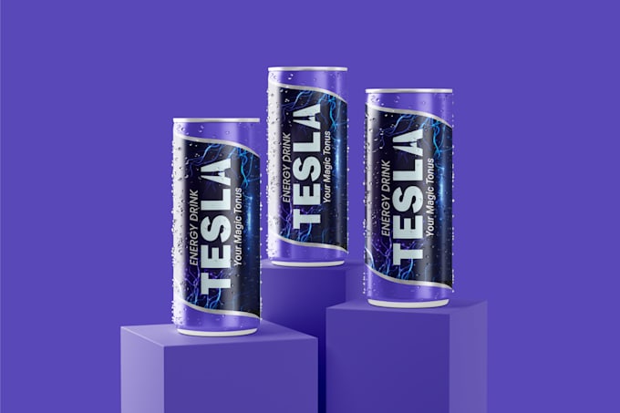 design creative energy drink, beverage, soda can, beer packaging label
