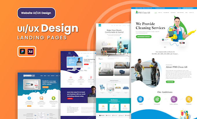 Do website ui ux design, website ui, figma website or landing page in ...