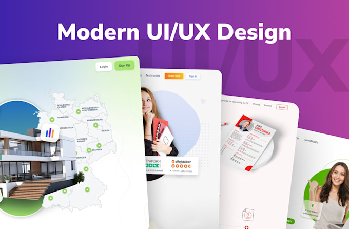 design a modern saas landing page UI in figma