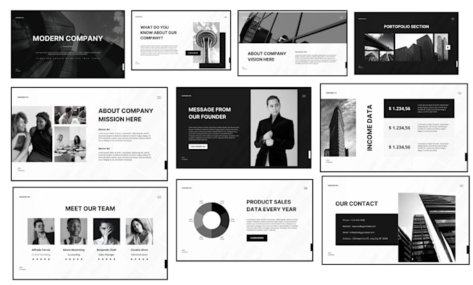 make powerpoint presentation, pitch deck, google slides and case study