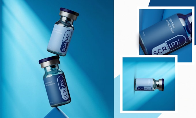design supplement label, product label, peptide label and 3d mockup